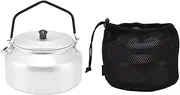 Camping Kettle Lightweight Aluminum Alloy Portable Camp Tea Pot Coffee Pot for Outdoor Barbecue Silver