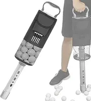 shpuuyy Golf Ball Pick up Collector - Pocket Shagger Storage with Pocket & Tee Holder - Aluminum Alloy Tube Portable Pocket Storage Picker Collector for Golf Balls
