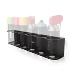 3.3 In. X 18.2 In. X 3.7 In. Black Steel Garage Wall Shelf Six Spray Can Holder