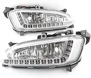 12V Car Headlight Fog Lamp DRL Daytime Running Light Assembly For Hyundai For Santa Fe IX45 2013 2014 2015 Car Accessories
