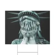 Weeping Statue of Liberty Yard Sign, Anti Trump Yard Sign, Lady Liberty