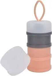 Baby Formula Dispenser, 4 Layers Stackable Formula Dispenser, Baby Milk Powder Formula Dispenser, Silicone Portable Formula Container with Carry Handle for Travel, Food Fruit Snack