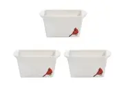 S/3 Temptations 6” Mini Loaf Pan 12oz Winter Woodland White Cardinal w/ Gift Box