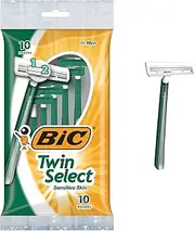 BIC Twin Select, Sensitive Skin, Disposable Shaver for Men, 10-Count Packages (Pack of 3)