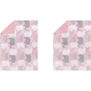 2x The Peanutshell Sweet Peanut Pink Velour Blanket Baby Nursery Decor 101x76cm