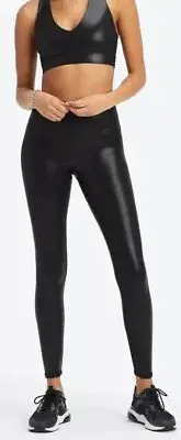 NWT Fabletics Ultraluxe High-Waisted Foil Legging Sports Bra Black Sz. LARGE New