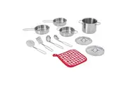 Teamson Kids 11-Piece Little Chef Frankfurt Stainless Steel Cooking Accessory Set