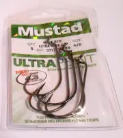 5 Pack Mustad Mega Bite Soft Worm Hooks 37177NP-BN Size 4/0 B160