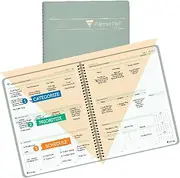 Planner Pad Spiral Bound 3-Tier Funnel Down 12 Month Organizer, July 2025 – June 2026 / Academic Year, Greenish Grey Cover/Soft Green Ink, 8 1/2" x 11"