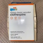 Honey Can Do Wood Clothespins with Spring 100-Pack Standard