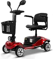 CHONGHAN 4-Wheel Mobility Scooter, Folding Electric Powered Mobile Wheelchair Device with Basket, Compact Heavy Duty Motorized Mobility Scooter for Elderly Adults Travel