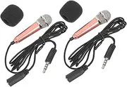 Sosoport 2Pcs Mini Microphone Portable Recording Microphone for Phone and Tablet Durable and Sponge Design for Singing and Video Recording Anywhere