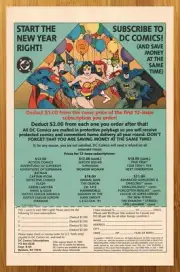 1990 DC Comics Subscription Print Ad/Poster Holiday New Year Batman Superman Art