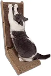 Cat Scratcher, L Shape Large Size Cat Scratchers for Indoor Cats, Protecting Furniture Cat Scratch Pad, Cat Scratching Board with Ball Toy for All Breeds, Size