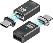 SHEEAST 240W USB C Magnetic Adapter Straight 2 Pack, 24Pin USB Type C Magnetic Connector with USB4 40Gbps 8K 60Hz for iPhone 15 Series, Thunderbolt 3/4, MacBook Pro/Air and More Type C Devices