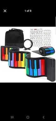 Keyboard Piano Rainbow Piano Keyboard Roll Up Piano 49 Keys Flexible