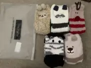 Happypop novely socks from USA pack of 5 quirky animals bedsocks