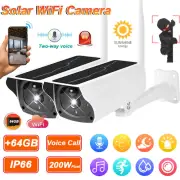 Outdoor Solar Powered Security Camera 1080P Wireless WiFi IP Home CCTV HD Camera
