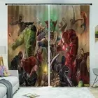 Great Hulk And Red Hulk 3D Blockout Photo Print Curtain Fabric Curtains Window