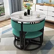 YVYKFZD Office Reception Room Club Table and Chair Set, Round Conference Table, Simple Coffee Kitchen Dining Table Set, Business Conference Room Table Negotiation Table(Dark Gray)