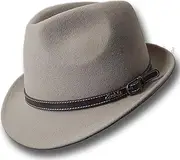 [Oztrala] 】 Trilby Felt Hat Australian Wool Leather Band Fedora Fur Men/Women Bucket HW03 A