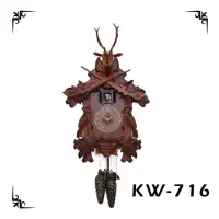 在飛比找momo購物網優惠-KAIROS 凱樂時 實木 北歐風 麋鹿造型 布穀鐘 咕咕鐘