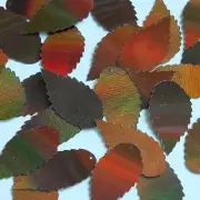 Feather Leaf Sequin 1.5" Bronze Brown Lazersheen Reflective Metallic Paillettes