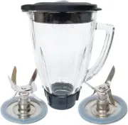 Parts 6-Cup Glass Jar Assembly with Blade, Gasket, Bottom Cap, Lid. Compatible w