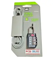 NEW TSA Approved Combination Travel Luggage lock w/ 4ft Cable REI Brand