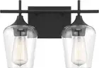 8-4030-2-BK Octave Contemporary Bohemian Clear Glass Bathroom Vanity Wall Light,
