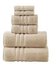 [Logan and Mason] Super Duet Towel Pack 6 Piece in Beige