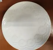 Gibson Elite Dinner Plates Set Of 3. White With Flower Trim
