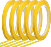 uxcell Whiteboard Tape 6mm x 66m Pinstripe Graphic Chart Line Grid Marking Tapes for Classroom Office Dry Erase Board Art, Dark Yellow, Pack of 5