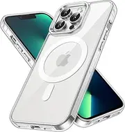 JETech Magnetic Case for iPhone 13 Pro 6.1-Inch Compatible with MagSafe Wireless Charging, Shockproof Phone Bumper Cover, Anti-Scratch Clear Back (Clear)