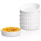Ramekins 8 oz-Delling Creme Brulee Ramekins, Round Fluted Quiche Dishes Tart ...