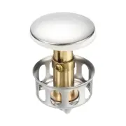 1Set Washbasin Bounce Drain Filter Push Core Sink Drain Plug Silver