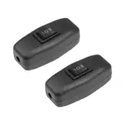 Inline Cord Switch On-Off-On DPDT Lamp Light Rocker Switch Black AC 250V 3A 2pcs