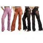Sheer Mesh Patchwork Flare Pants – Rave Festival Clubwear Bottoms
