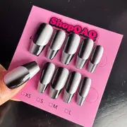Gradient Metallic Dark Cyberpunk Press-On Nails - Unique Handcrafted Nail Art for a Bold Look