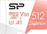 Silicon Power 512GB microSDXC UHS-I Micro SD Card with Adapter, Up to 100MB/s Read & 80MB/s Write, C10 U3 V30 A1 4K UHD Video, High Speed microSD Memory Card, Superior A1 Series