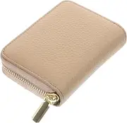 PLAFOPE Men's Business Card Holder Zipper Design Card Binder Sturdy Leather Credit Card Wallet for Men Women Coin Pouch