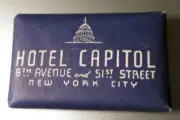 Hotel CAPITOL Vtg. Mini Bar Soap NEW YORK CITY OPPOSITE MADISON SQUARE GARDEN