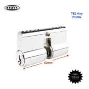 BRAVA-Tri-Lock Cylinder-Suits Gainsborough-Trilock-Free Postage-BRUTRILOCKTE2CP