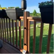 Tiki Torch Deck Mount Kit-3/4" OD Pole-1 Set-Black ABS-Wood Screw-Surface Mount