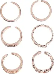 [COLLBATH] Set of 6 Creative Toe Rings Ring Jewelry for Women Fashion Ring Decor for Birthday