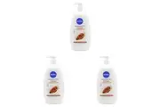 3x Nivea 1L Body Wash Foaming Liquid Shower Bath Soap Cocoa & Macadamia Oil