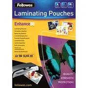 Fellowes Imagelast Laminating Pouch Gloss 80 Micron A3 Clear Pack 100