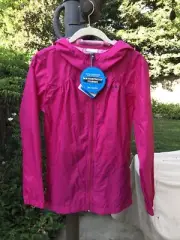 Columbia Girls Switchback Pink Hooded Rain Jacket Windbreaker Size Youth LG NWT