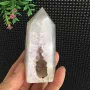 147g Agate Geode Tower Point Stone Quartz Crystal Polished Healing