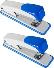 KALLORY 2pcs Office Stapler Metal Desktop Stapler School Book Stapling Tool High Durability Easy to Carry for Home Office School Random Color
